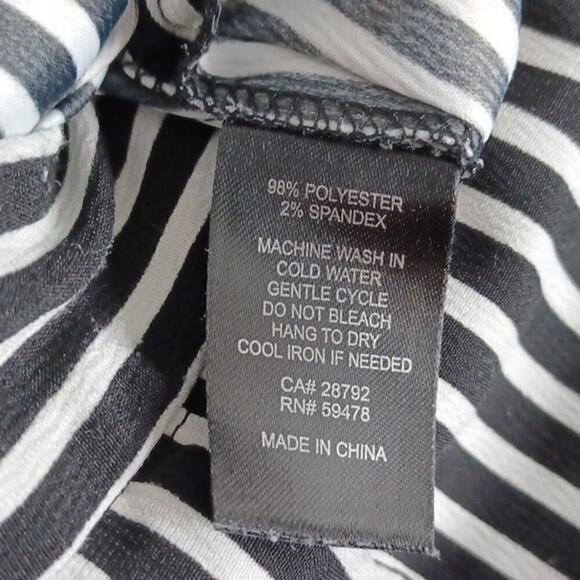 Cynthia Rowley Striped Wide Leg Crop Culotte Pants Black White Size 10 - Picture 8 of 8